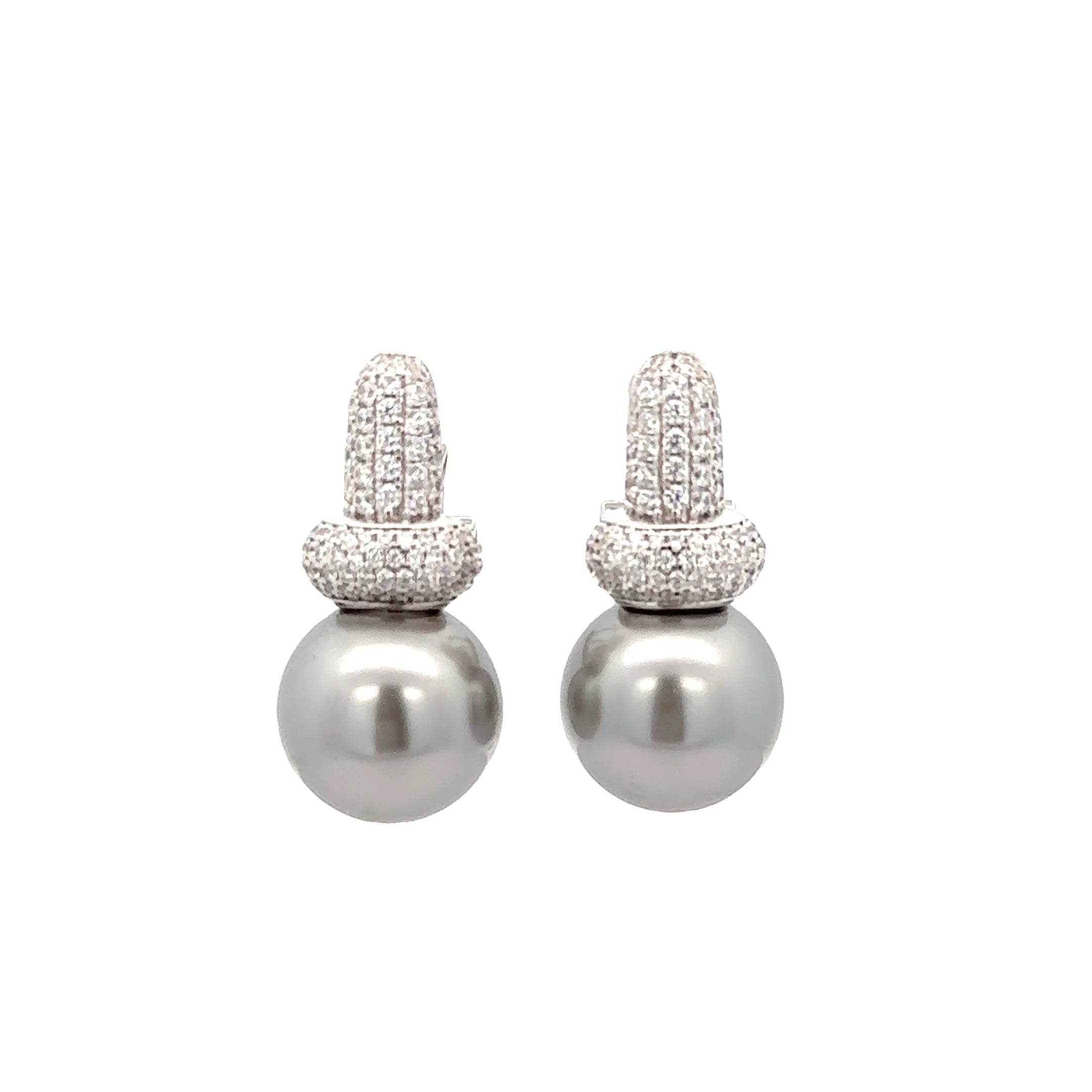 PEARL AND CZ EARRINGS