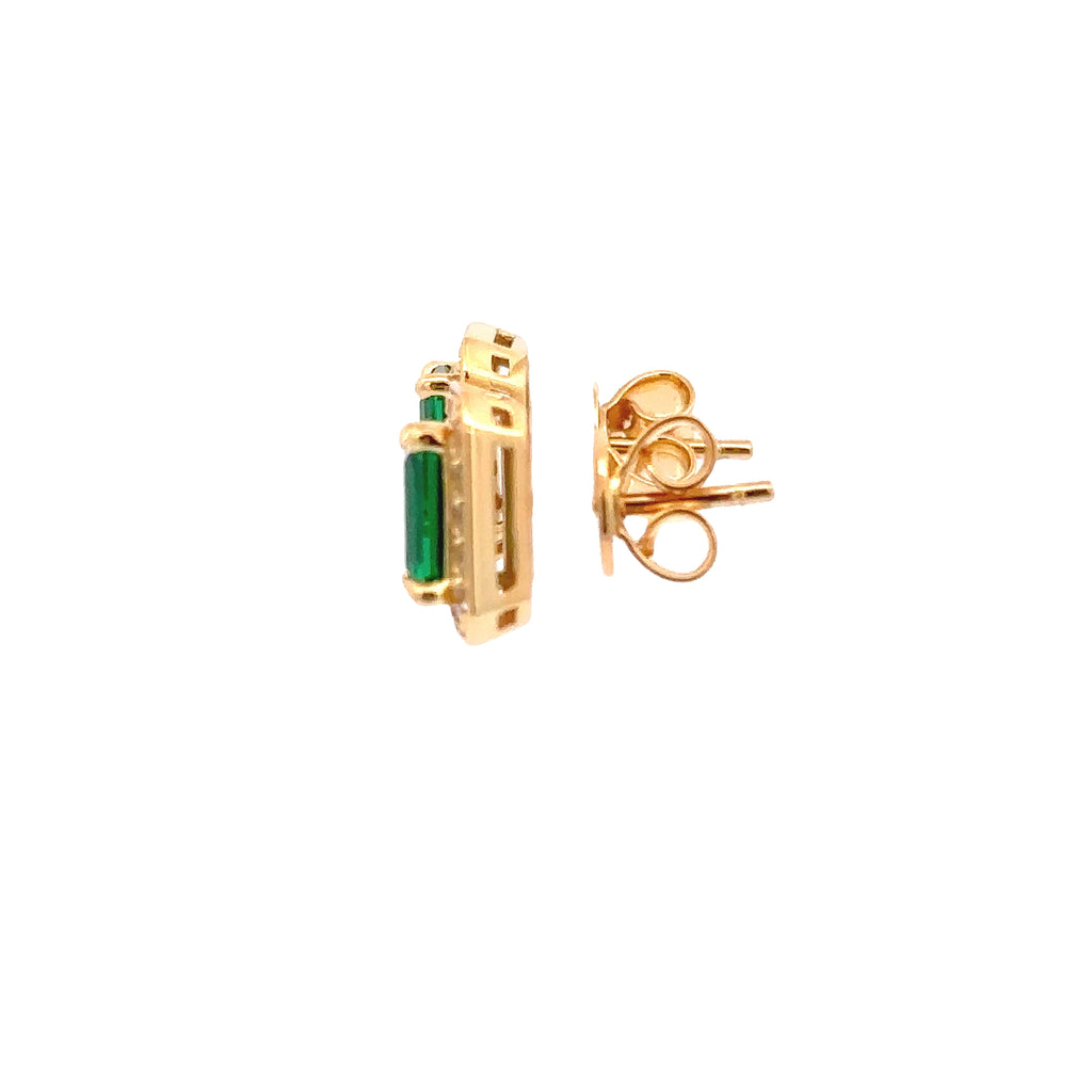 YELLOW AND GREEN STUD EARRINGS