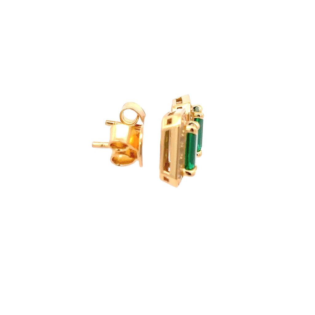 YELLOW AND GREEN STUD EARRINGS