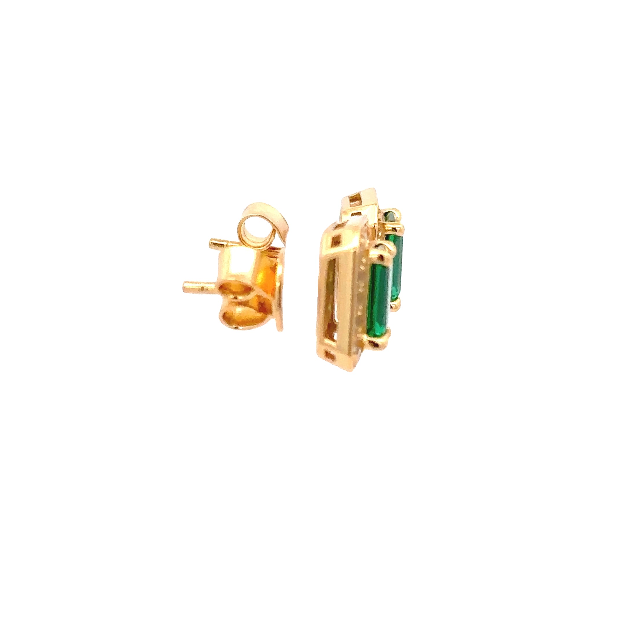YELLOW AND GREEN STUD EARRINGS