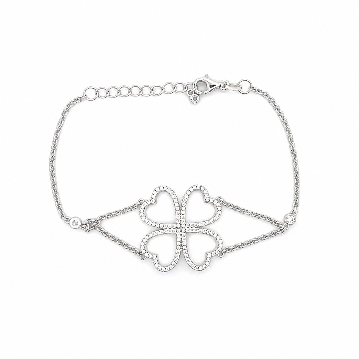 BRACCIALE QUADRIFOGLIO ETERNO – Argento 925 e Zirconi