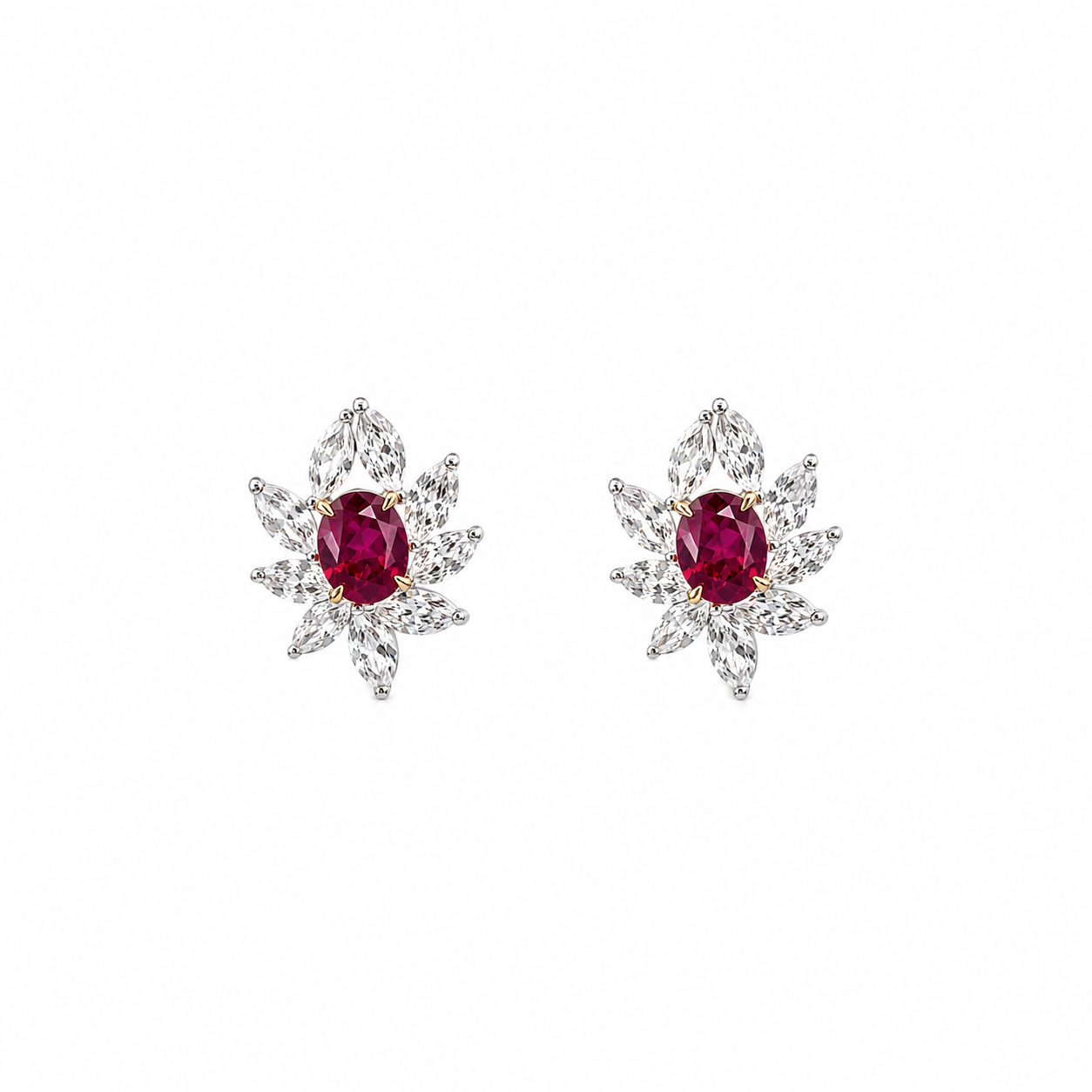 CRIMSON PETAL STUD EARRINGS
