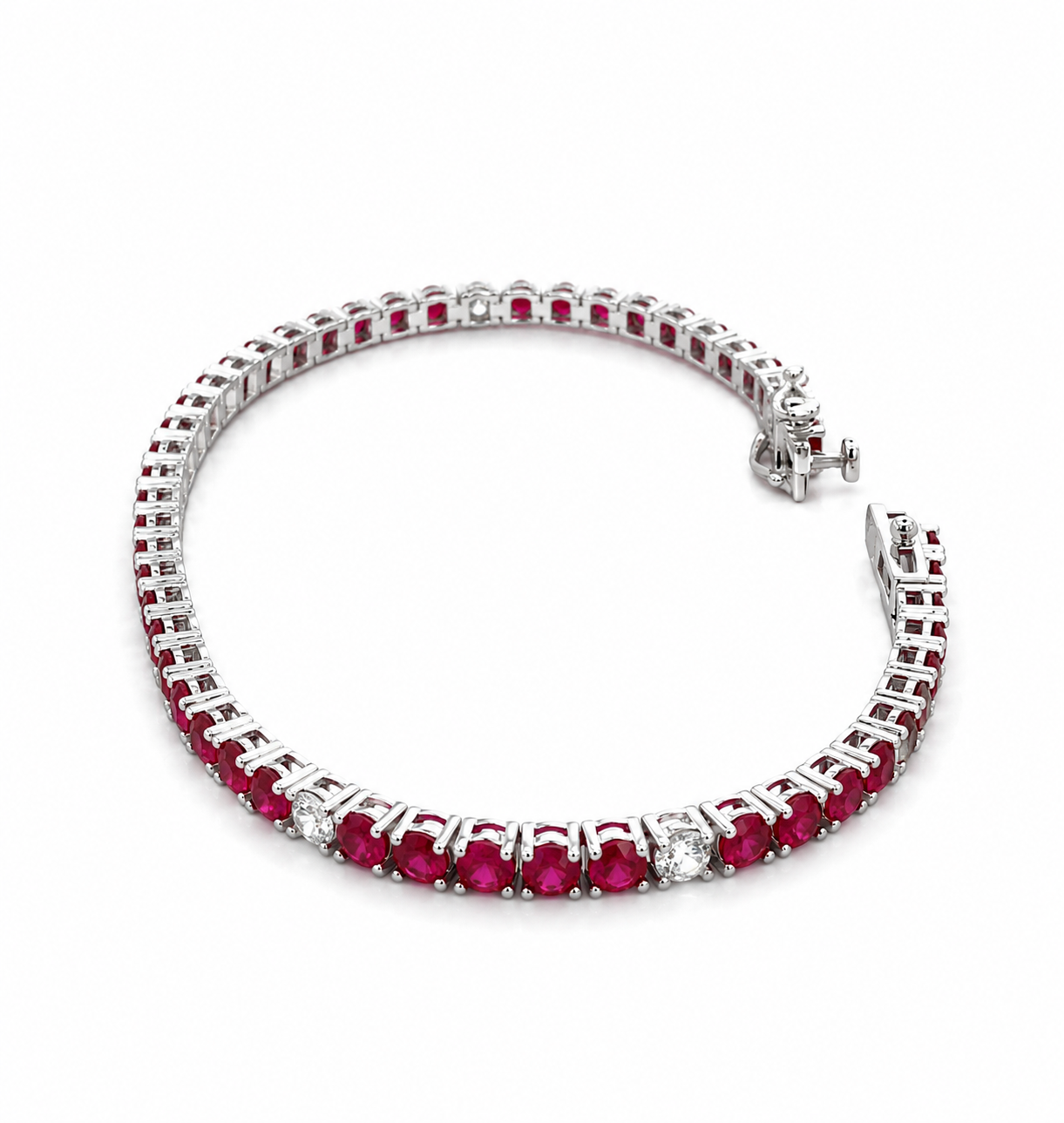 TENNIS BRACELET RUBY AND WHITE