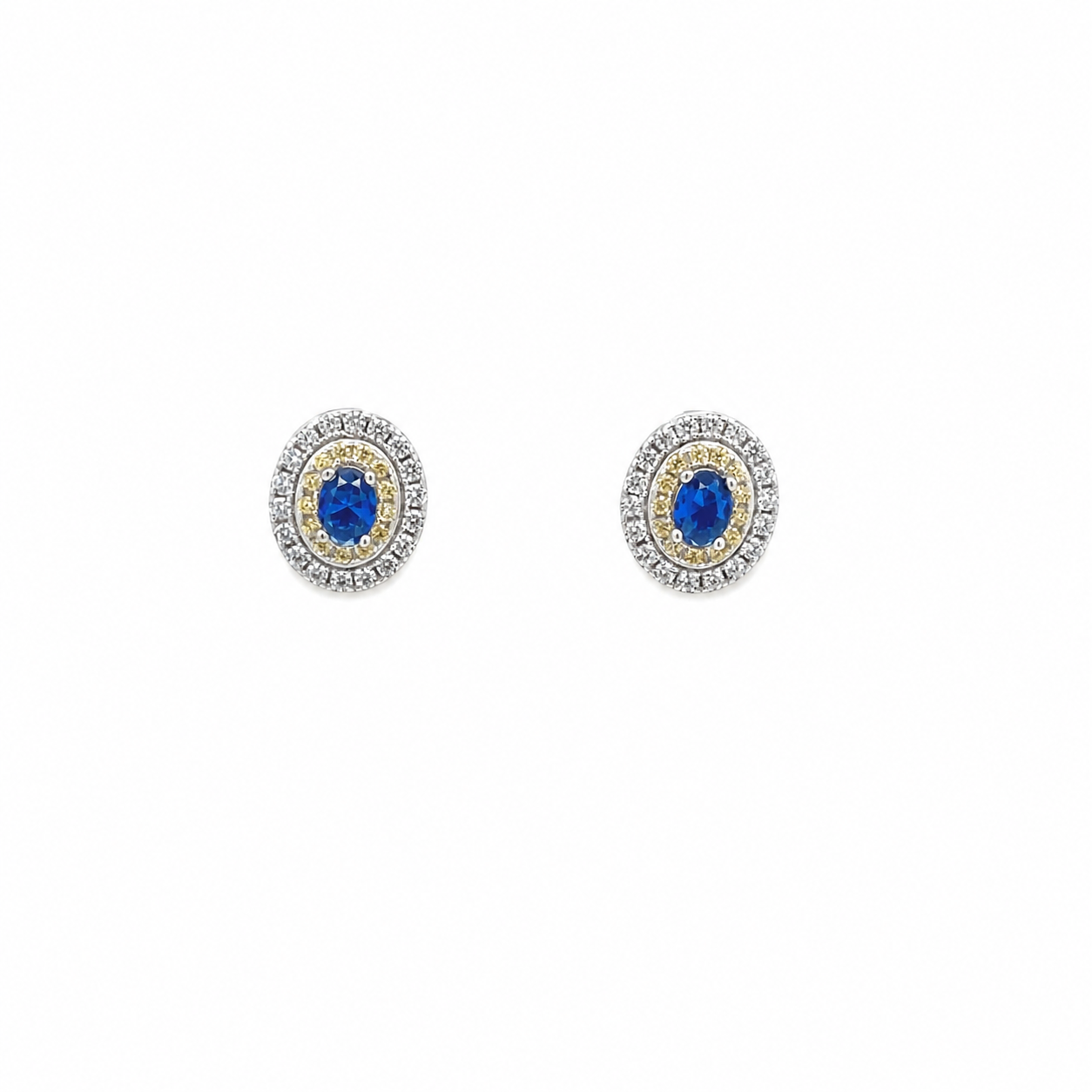 BLUE & YELLOW STUD EARRINGS