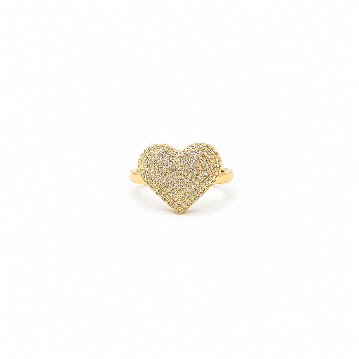 PAVÉ HEART RING IN 925 STERLING SILVER WITH CUBIC ZIRCONIA