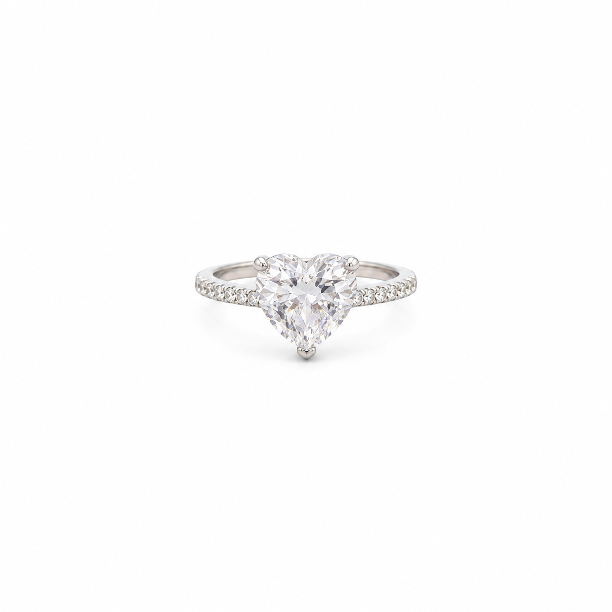 HEART ZIRCONIA PAVÉ RING IN 925 STERLING SILVER