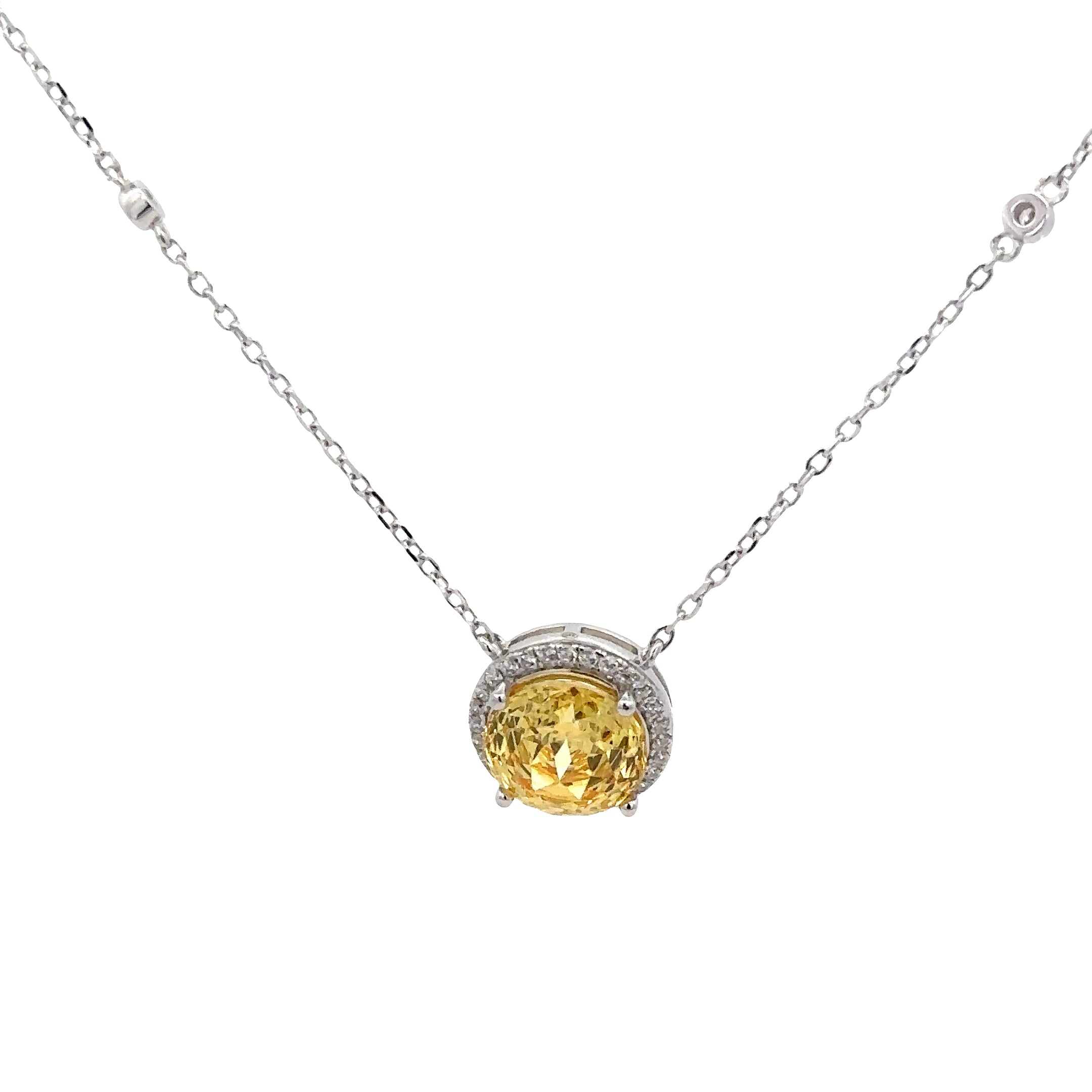 WHITE GOLD CHARM NECKLACE