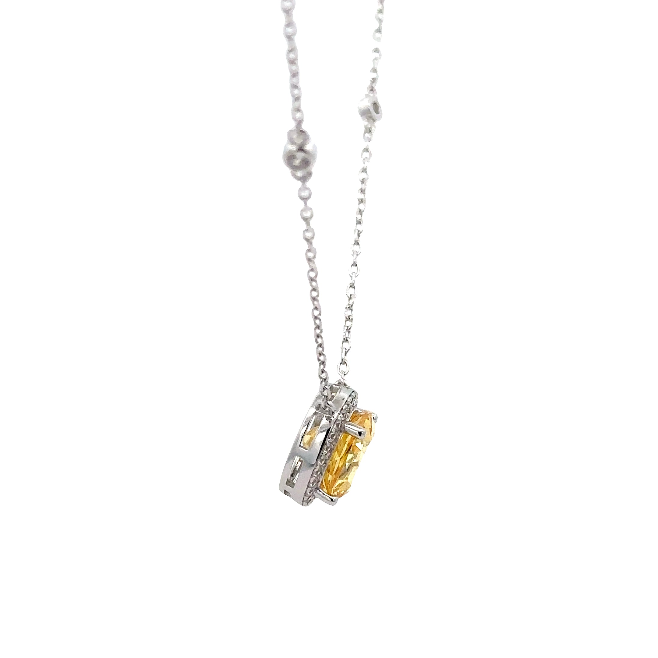 WHITE GOLD CHARM NECKLACE
