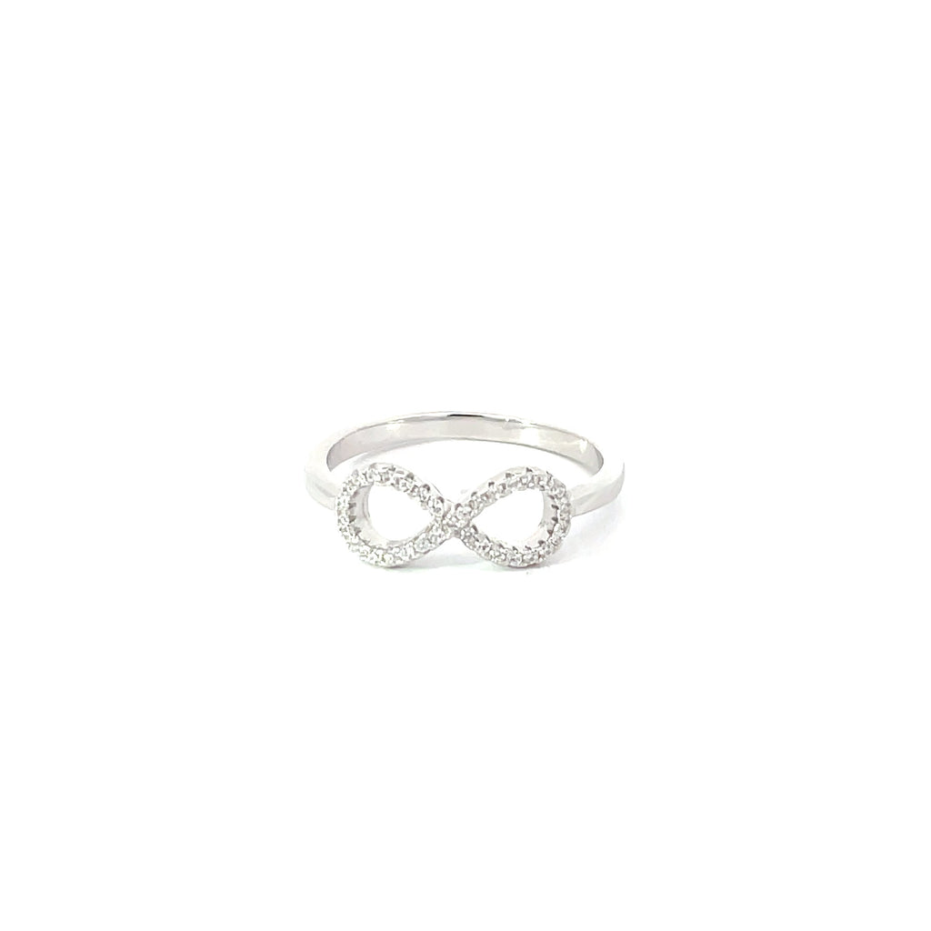 INFINITY RING IN 925 STERLING SILVER WITH CUBIC ZIRCONIA
