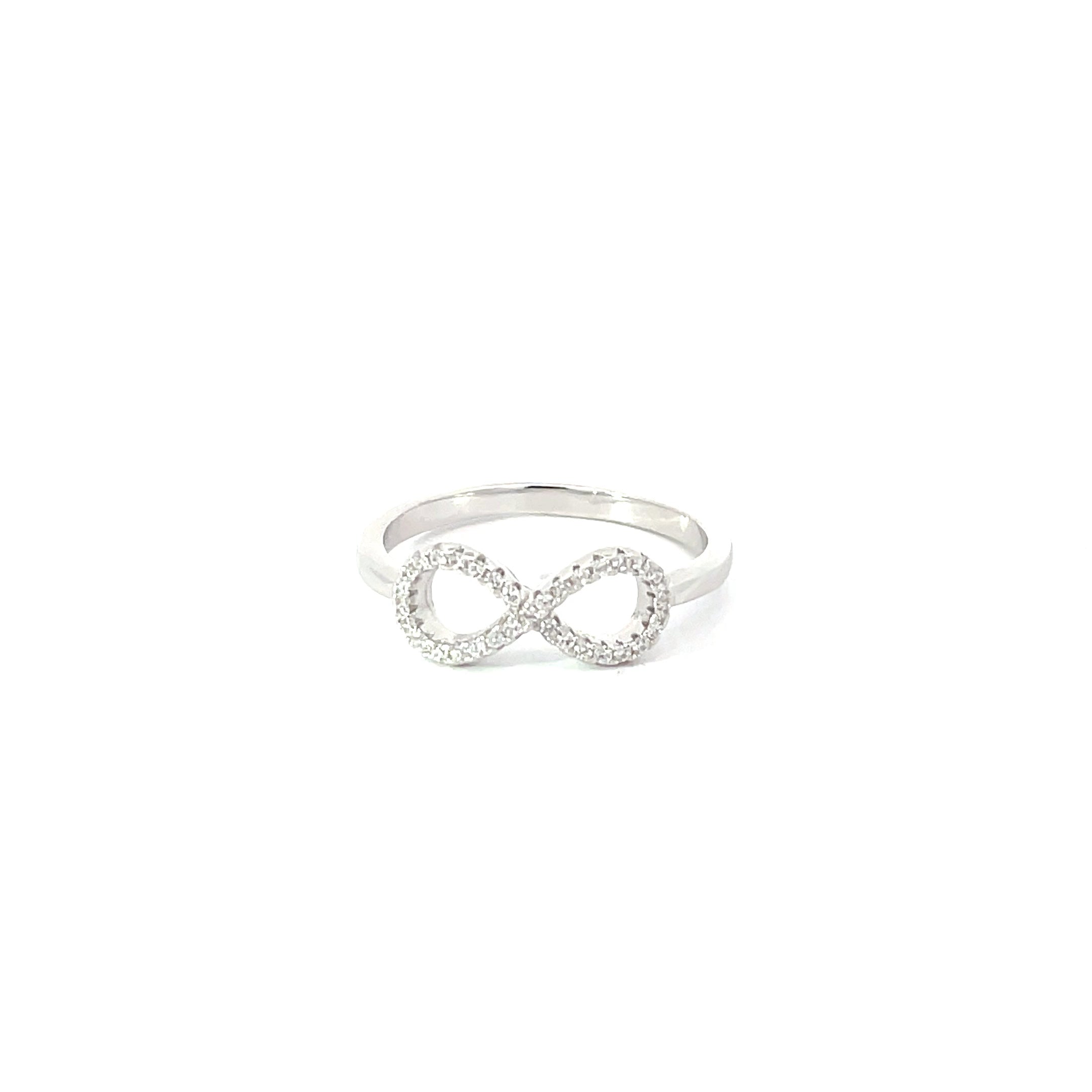 INFINITY RING IN 925 STERLING SILVER WITH CUBIC ZIRCONIA