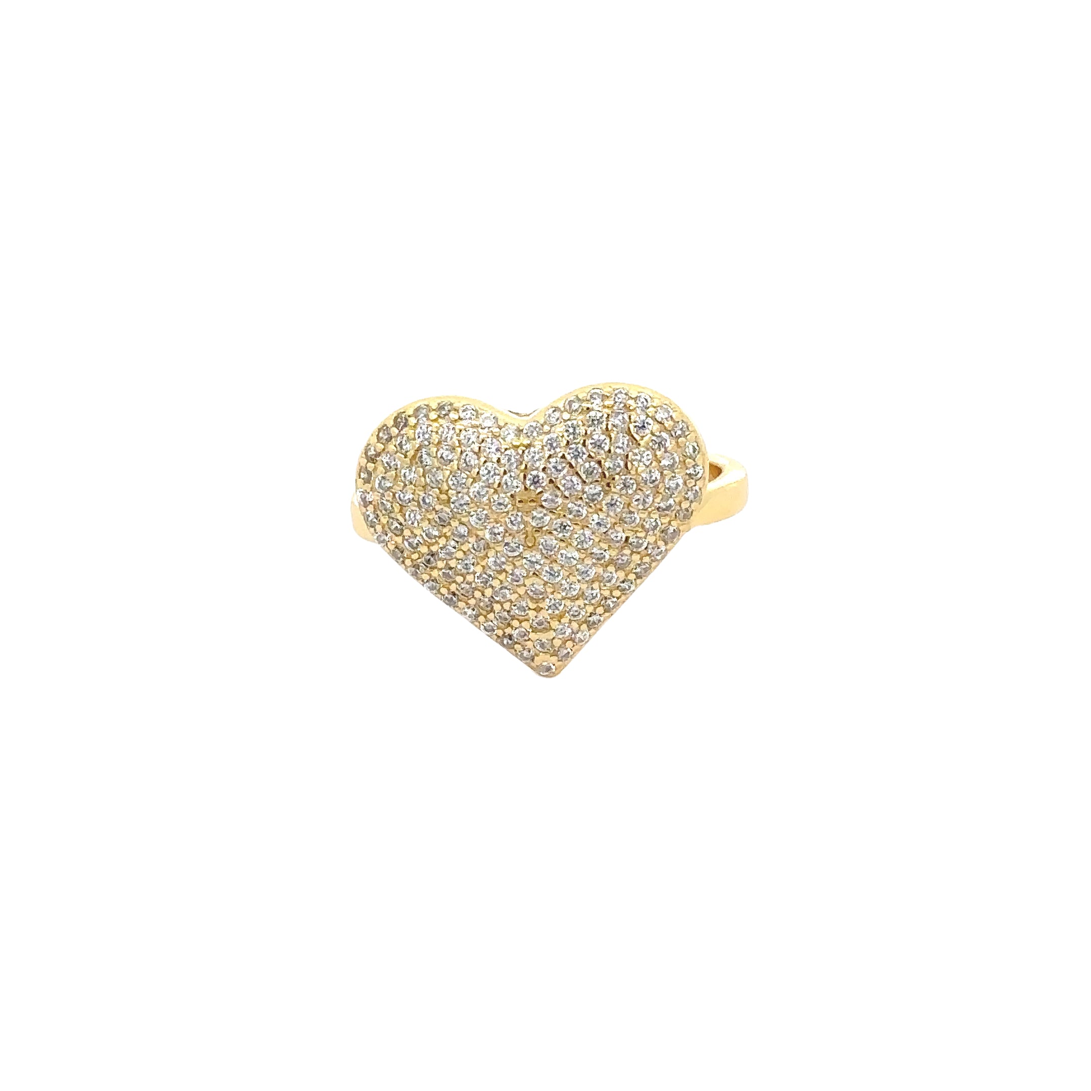 PAVÉ HEART RING IN 925 STERLING SILVER WITH CUBIC ZIRCONIA