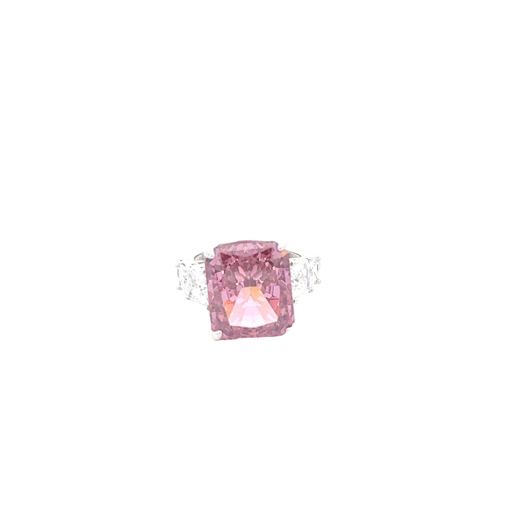 PINK RADIANCE RING IN 925 STERLING SILVER & ZIRCONIA