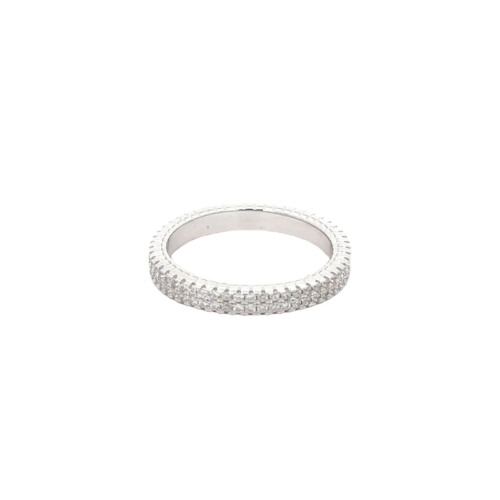 PAVÉ ETERNITY BAND RING IN 925 STERLING SILVER & ZIRCONIA