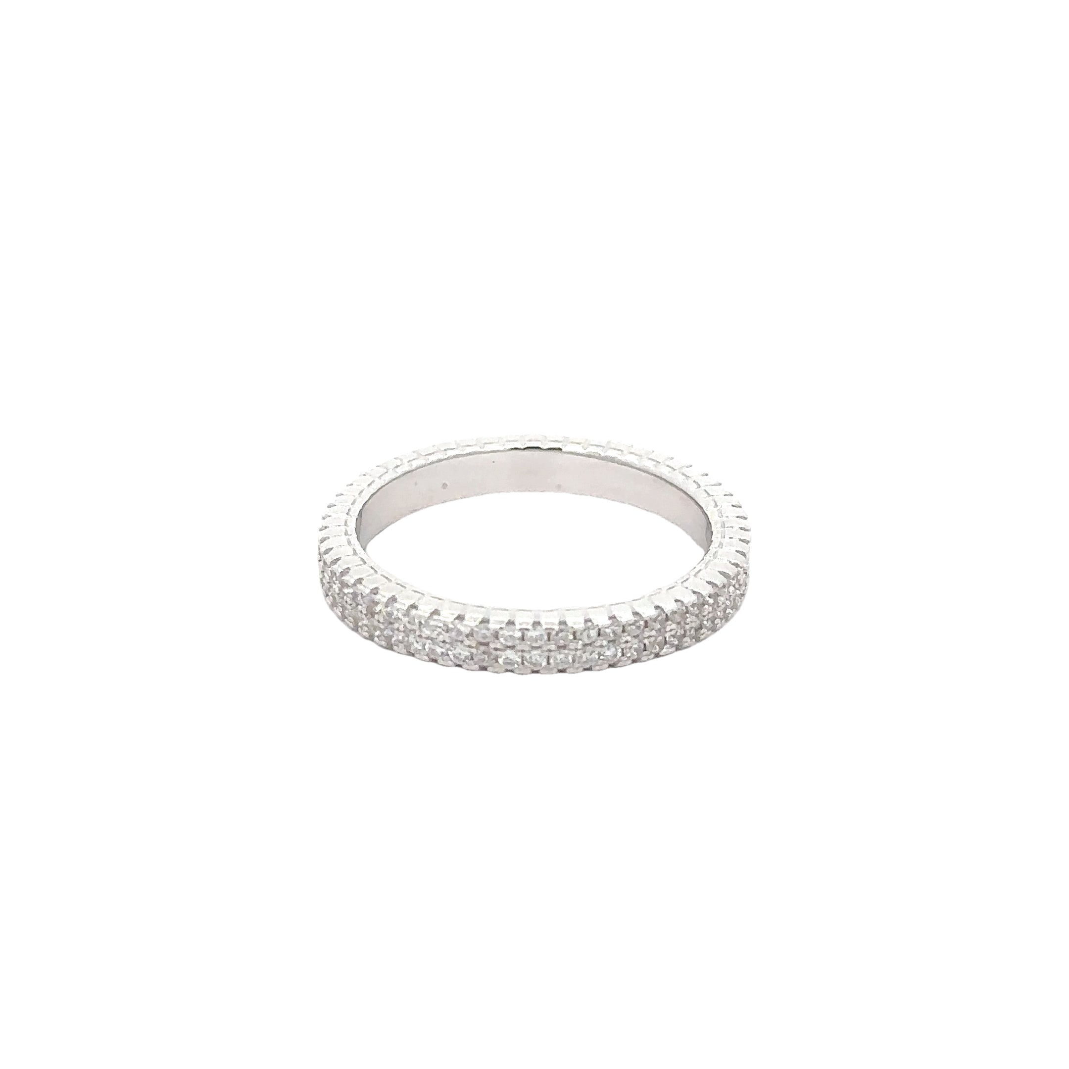 PAVÉ ETERNITY BAND RING IN 925 STERLING SILVER & ZIRCONIA