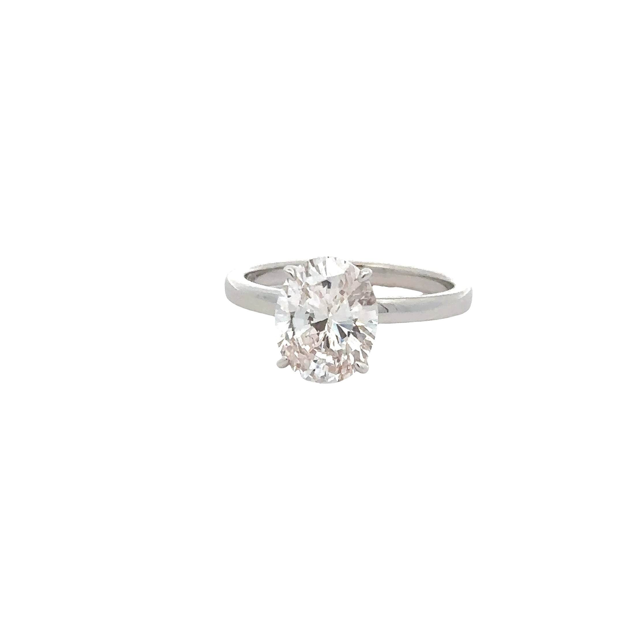 SILVER OVAL SOLITAIRE RING WITH ZIRCONIA