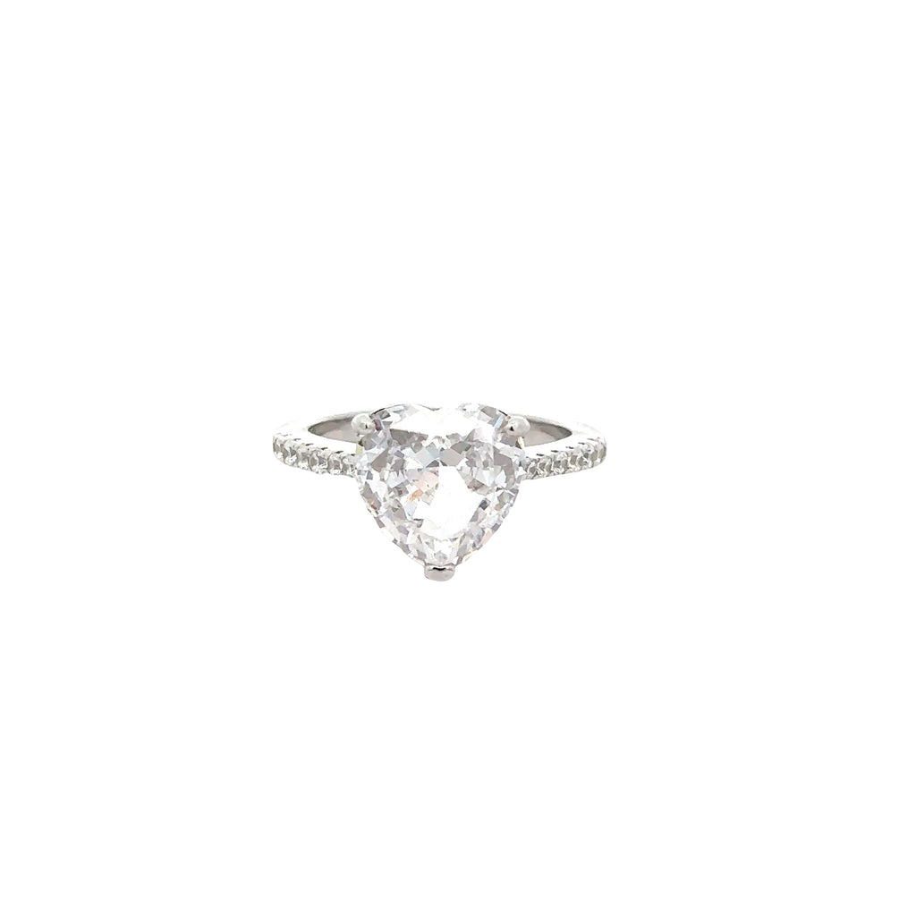 HEART ZIRCONIA PAVÉ RING IN 925 STERLING SILVER