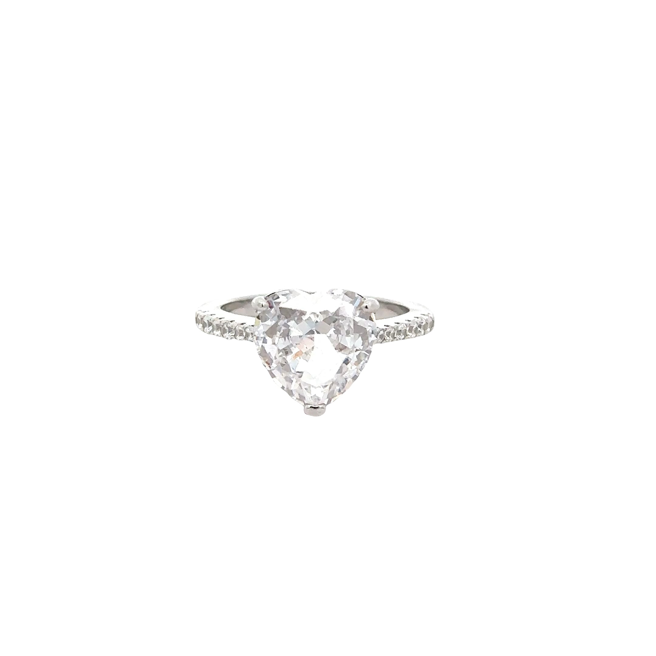 HEART ZIRCONIA PAVÉ RING IN 925 STERLING SILVER
