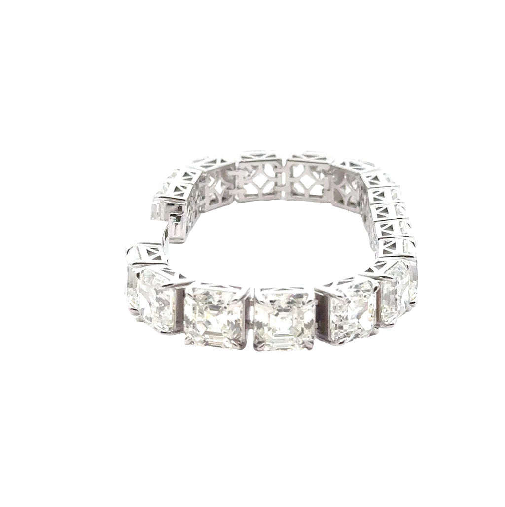 LUXURIOUS SILVER TENNIS FEATURING BRILLIANT SQUARE-CUT ZIRCONS