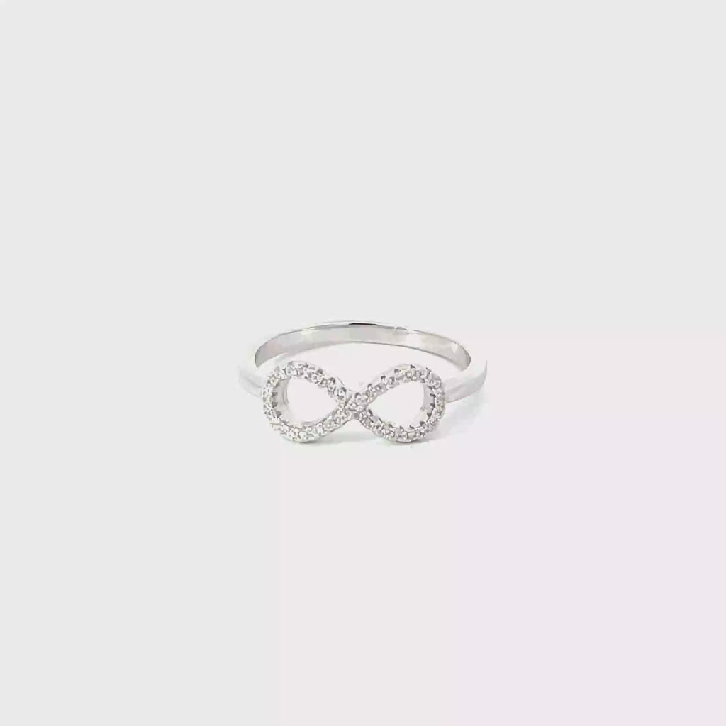 INFINITY RING IN 925 STERLING SILVER WITH CUBIC ZIRCONIA