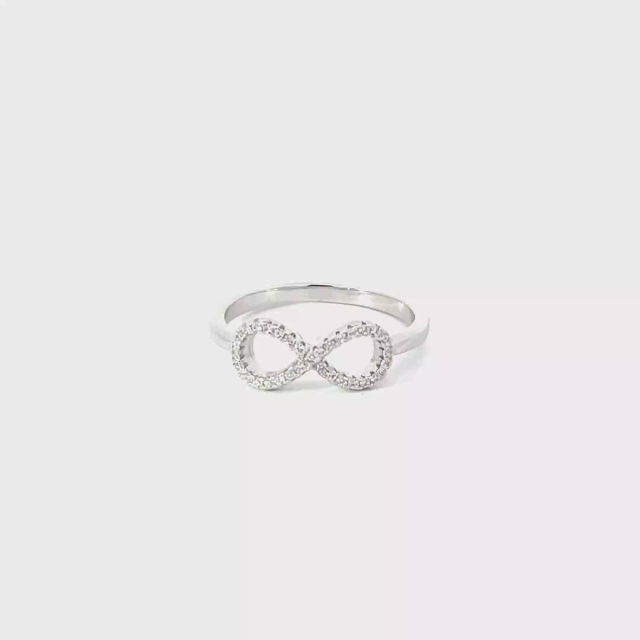 INFINITY RING IN 925 STERLING SILVER WITH CUBIC ZIRCONIA