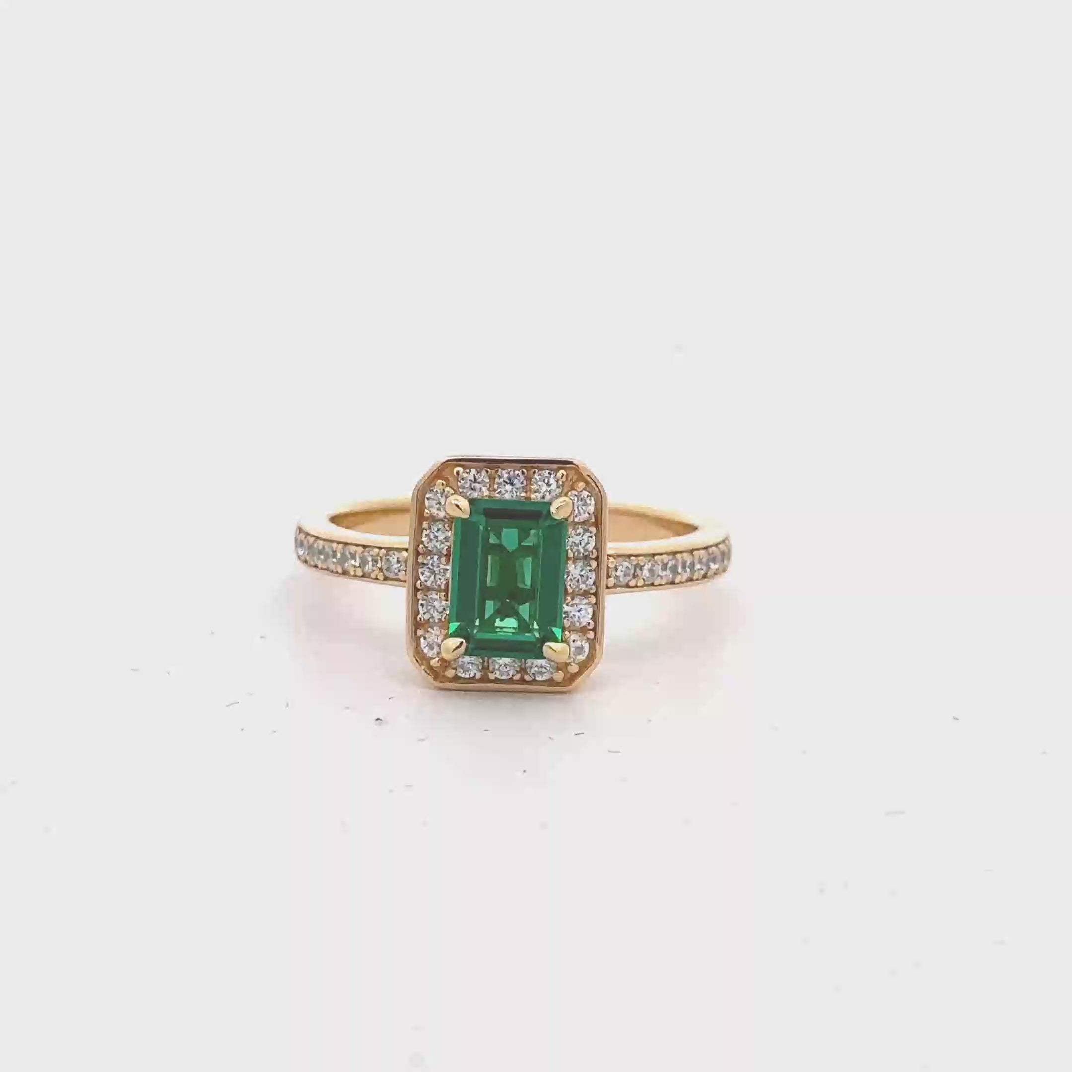 EMERALD AURELIA RING IN 925 STERLING SILVER & ZIRCONIA