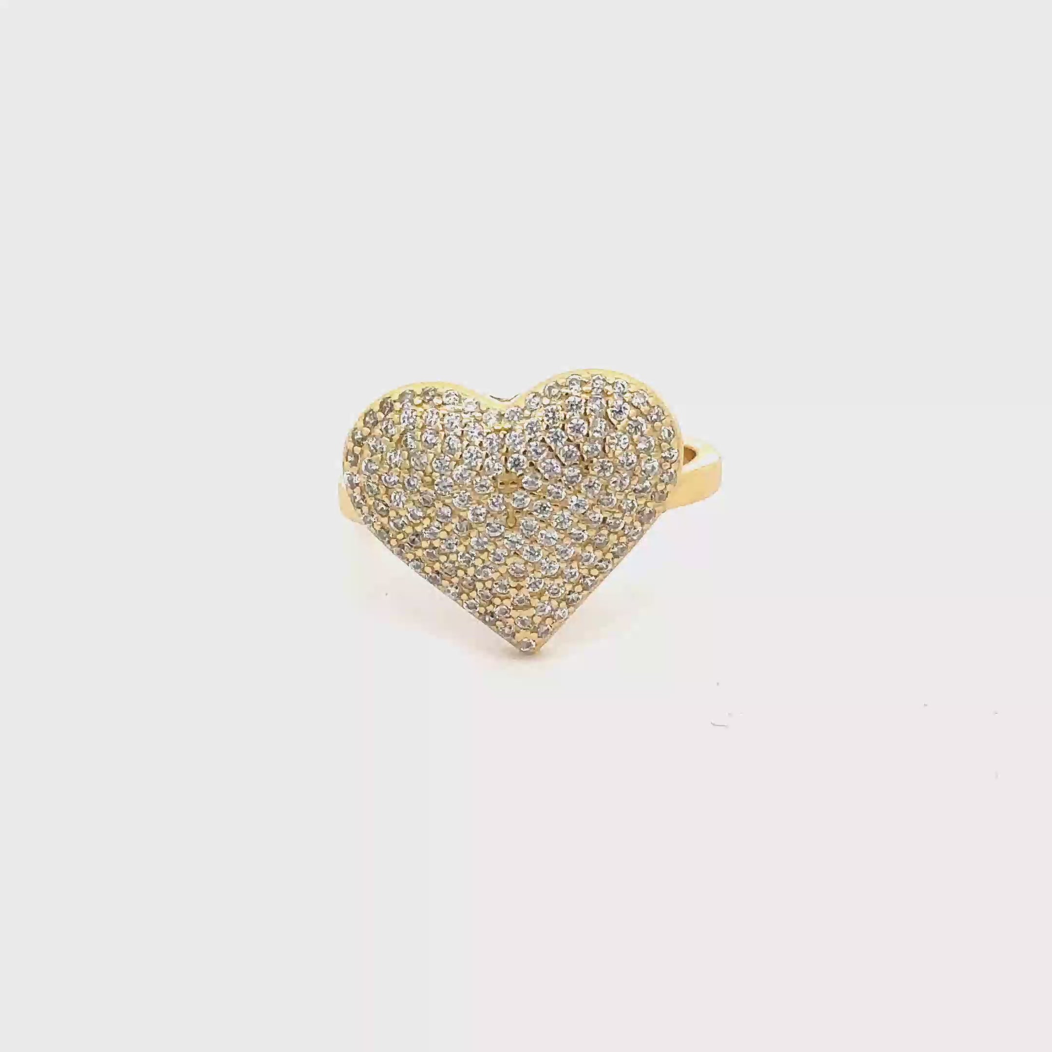 PAVÉ HEART RING IN 925 STERLING SILVER WITH CUBIC ZIRCONIA
