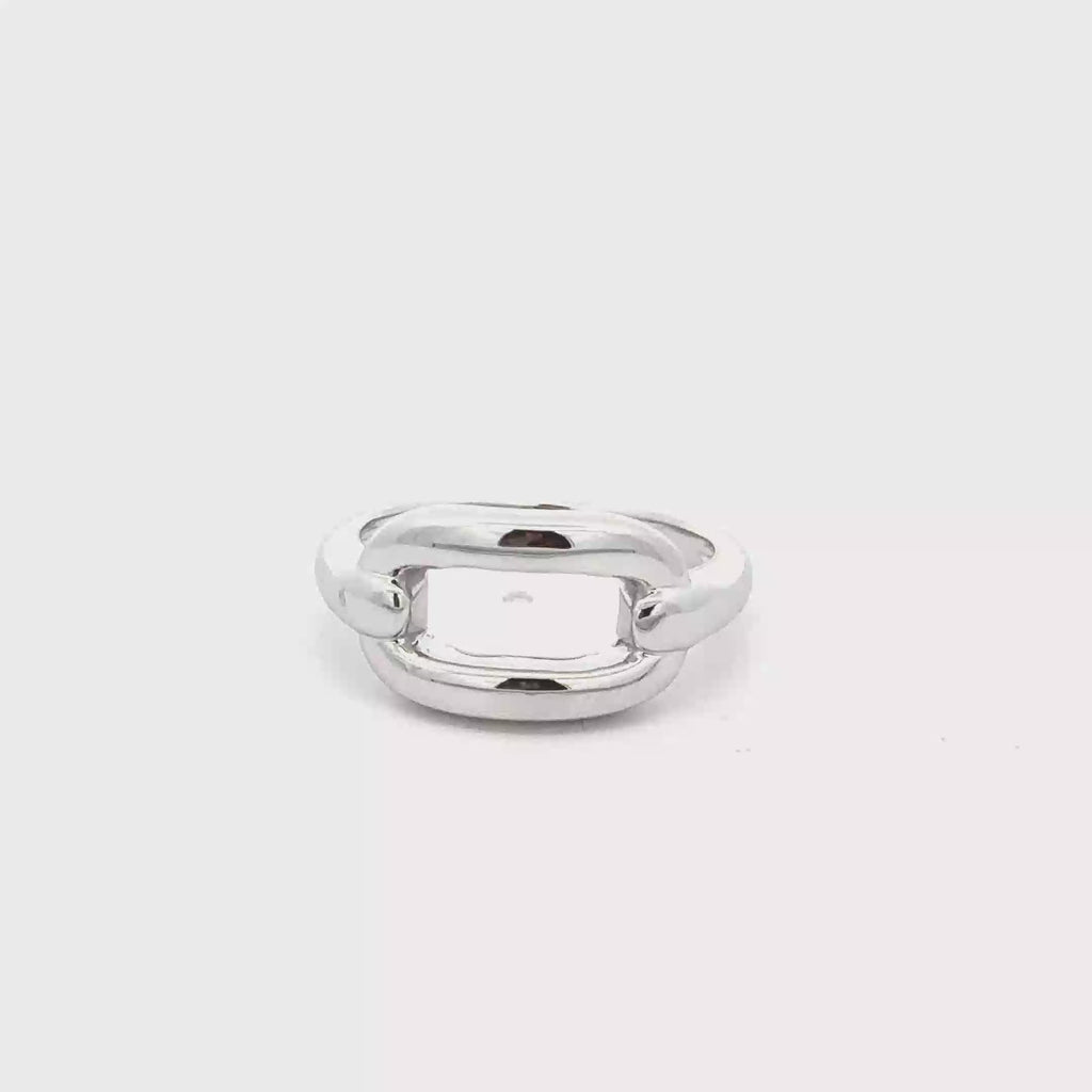 MODERN LINK RING IN 925 STERLING SILVER