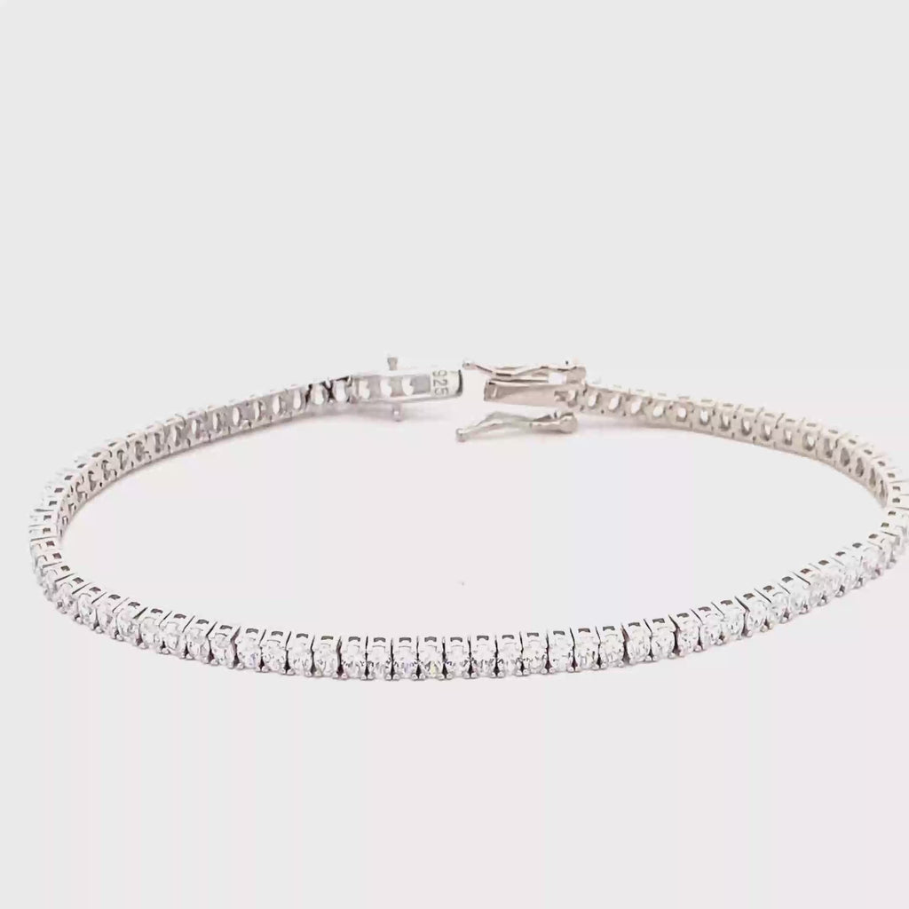 SILVER TENNIS  WITH SPARKLING STONES