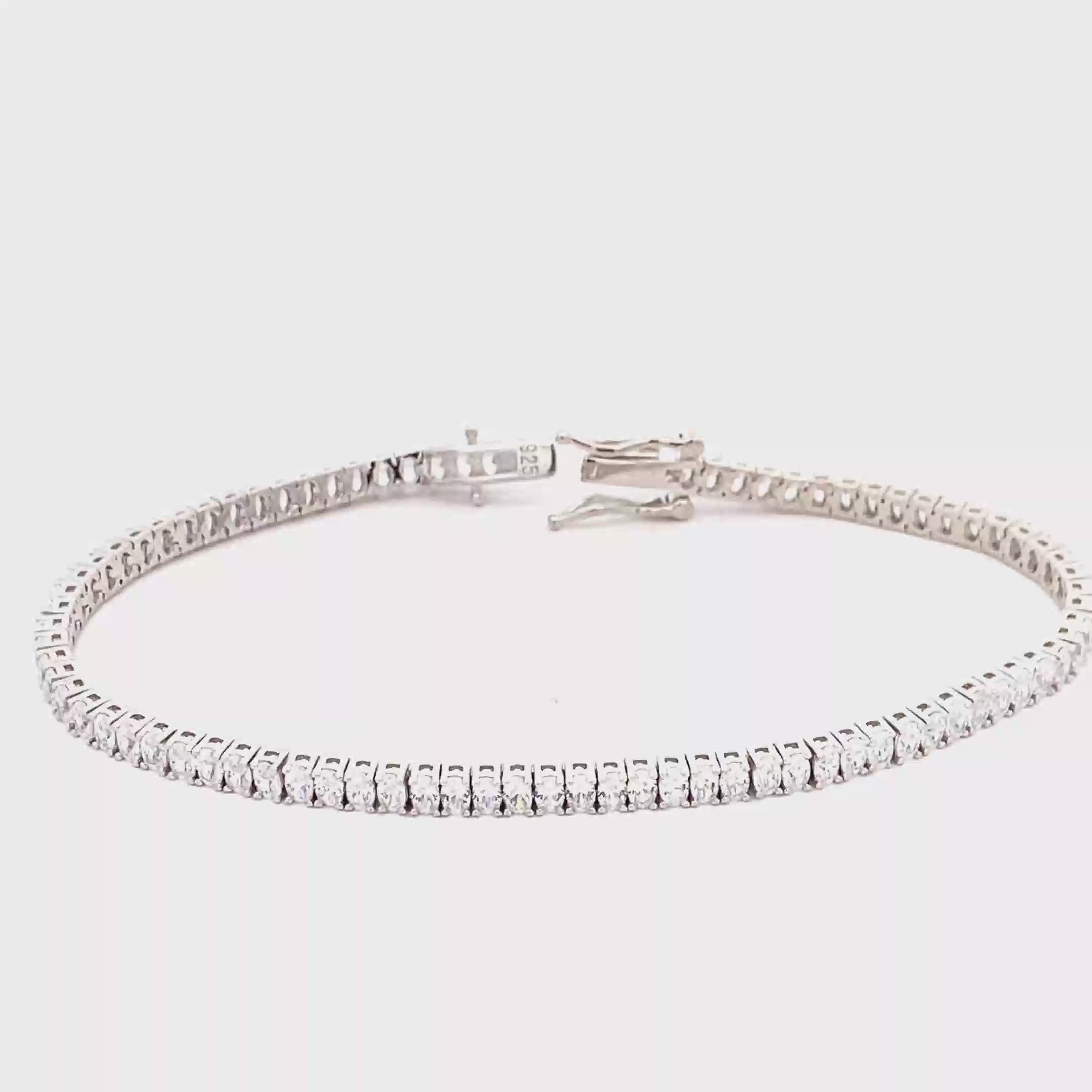 SILVER TENNIS  WITH SPARKLING STONES