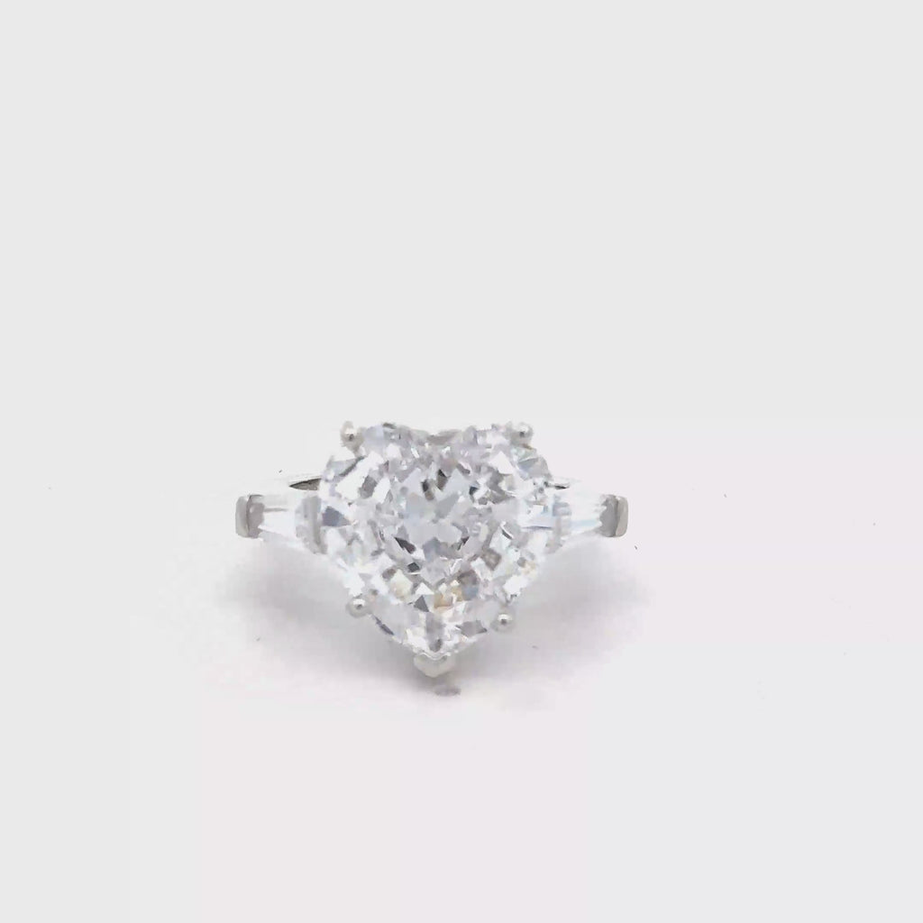 HEART CUT ZIRCONIA RING IN 925 STERLING SILVER