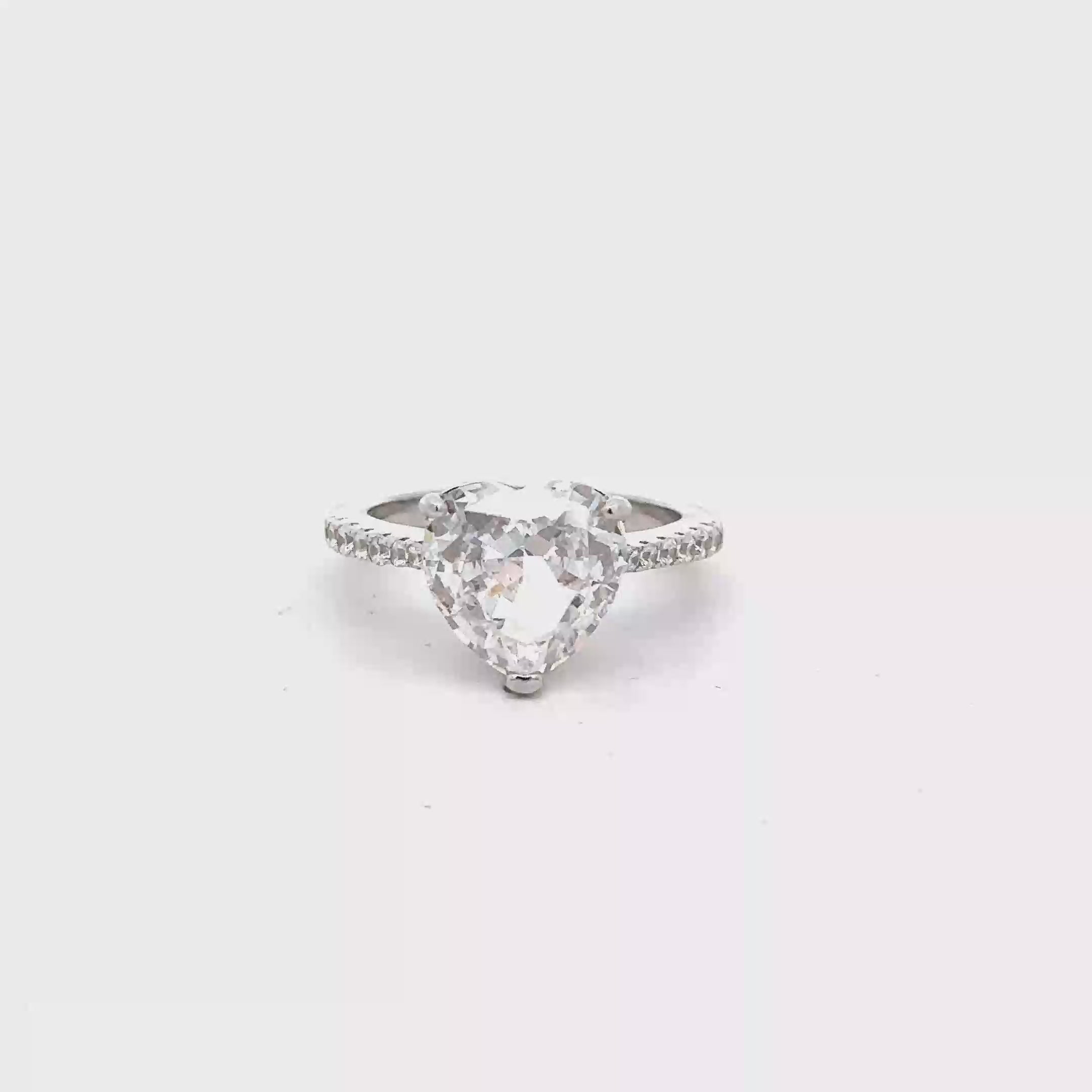 HEART ZIRCONIA PAVÉ RING IN 925 STERLING SILVER