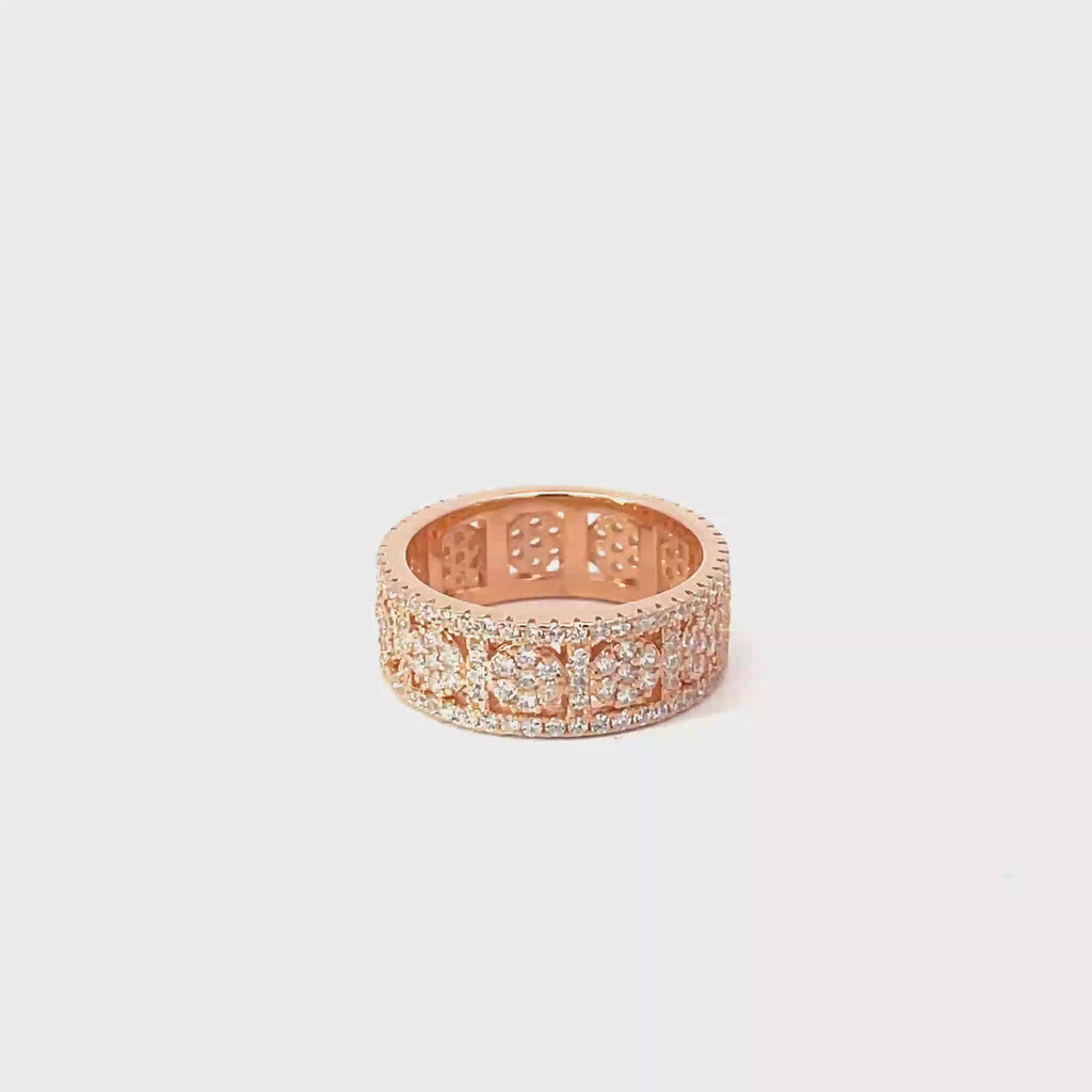 ROMANZA PAVÉ BAND RING IN 925 STERLING SILVER & ZIRCONIA