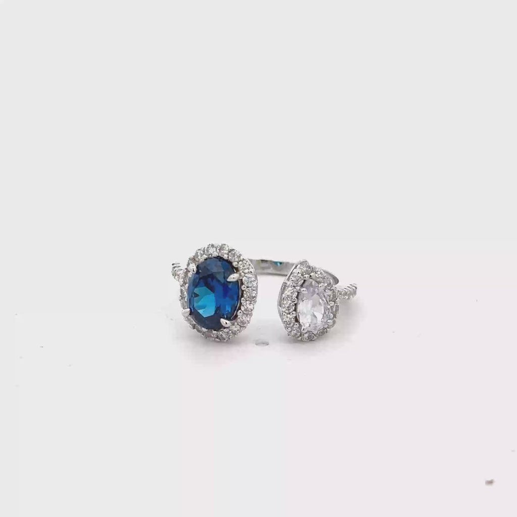 BLUE & WHITE DOUBLE STONE