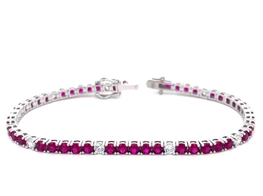 TENNIS BRACELET RED AND WHITE