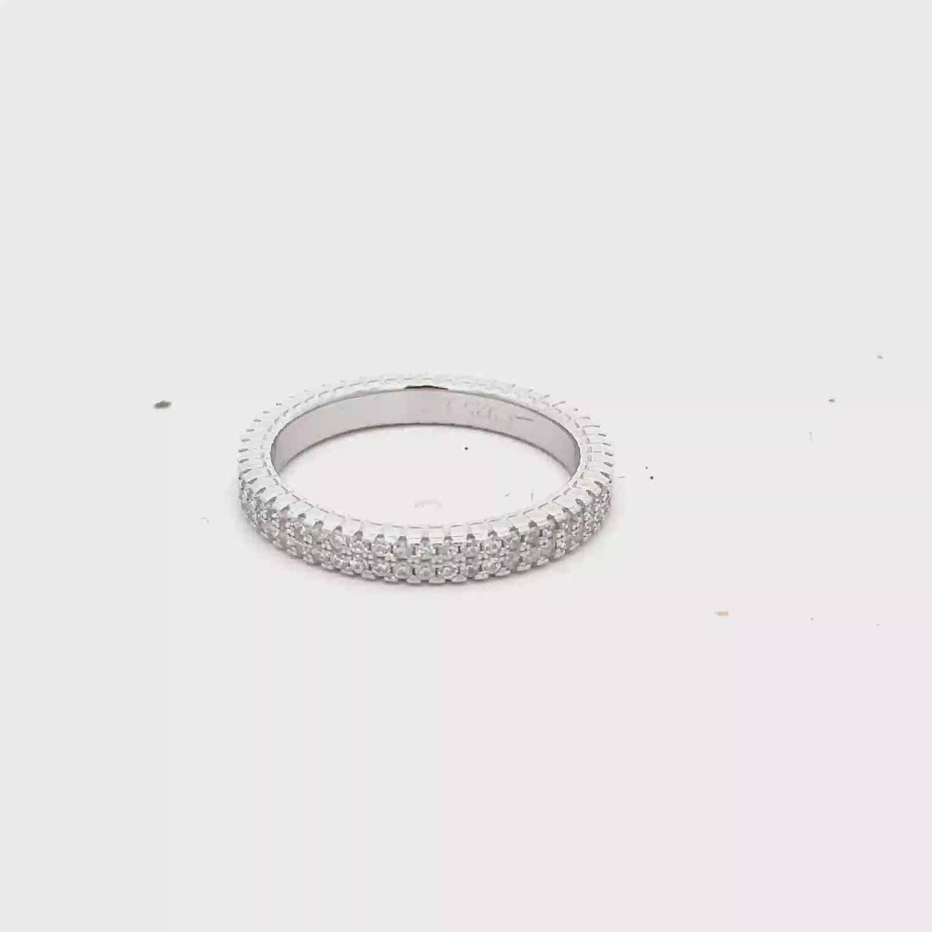 PAVÉ ETERNITY BAND RING IN 925 STERLING SILVER & ZIRCONIA